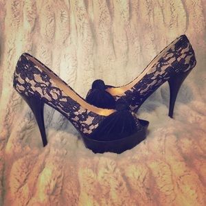 Lace heels.
